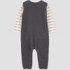 Carter's Just One You® Baby Boys' 2pc Striped Long Sleeve T-Shirt and Overalls Set - Gray - 3 of 4