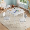Kids Folding Table and Chairs Set, Toddlers Children's Activity Table and Chairs Set - 2 of 4