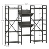 Triple Wide 4 Tier Book Shelf, Tall Bookshelf with Open Display Shelves, Industrial Large Bookshelves and Bookcases - 2 of 4