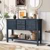 GDFStudio Roshan 48''W Rustic Solid Pine Wood Sideboard Buffet with 2 Drawers, 2 Cabinets and Bottom Shelf - 2 of 4