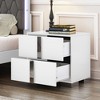 LIVAREEmlen Elegant Nightstand with Metal Handle, Mirrored Bedside Table with 2 Drawers for Bedroom, Living Room, White - 2 of 4