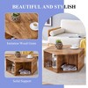 CAVINAS Living Room Side Tables with Perforated Design, Hexagonal Tea Table with Storage, Modern Wood Coffee Table for Living Room, Bedroom - 2 of 4