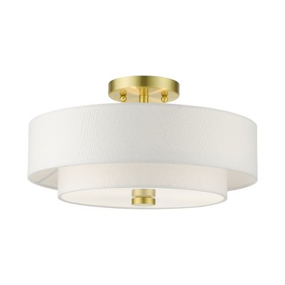 Livex Lighting Meridian 3 - Light Semi-Flush Mount in  Satin Brass