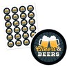 Big Dot of Happiness Cheers and Beers Happy Birthday - Birthday Party Circle Sticker Labels - 24 Count - image 2 of 4