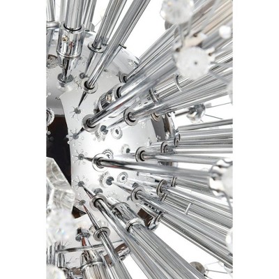 Vera 24-Light Chrome Crystal Starburst Pendant
