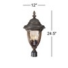 John Timberland Bellagio Rustic Farmhouse Outdoor Post Light Fixture Veranda Bronze 24 1/2" Champagne Hammered Glass for Exterior Barn Deck House Home - 4 of 4