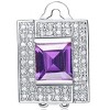 Guili Sterling Silver Clear and Purple Cubic Zirconia Square Stud Earrings - 2 of 2