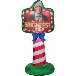 Gemmy Christmas Airblown Inflatable Outdoor Sign NLCV Not the Brightest Bulb WB, 5 ft Tall, Red
