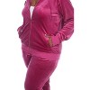 Women's Plus Size 2 Piece Velour Tracksuit Set - White Mark - 3 of 4