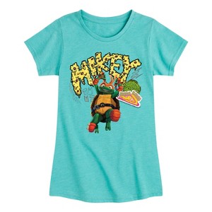 Girls' - Teenage Mutant Ninja Turtles - Michelangelo AKA Mikey Fitted Short Sleeve Graphic T-Shirt - 1 of 4
