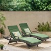 GDFStudio Olivia Gray Rattan Armed Adjustable Chaise Lounges with Cushion(Set of 2) - 2 of 4