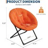Comfy Oversized Saucer Chair - Plush Reading Lounger for Adults, Sturdy XL Frame, Foldable Accent Chair for Bedroom, Living Room & Dorm - 3 of 4