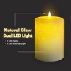 LumiPur 3.5"x5" Signature Natural Glow Flickering Flameless LED Wax Pillar Candle Linen White - 4 of 4
