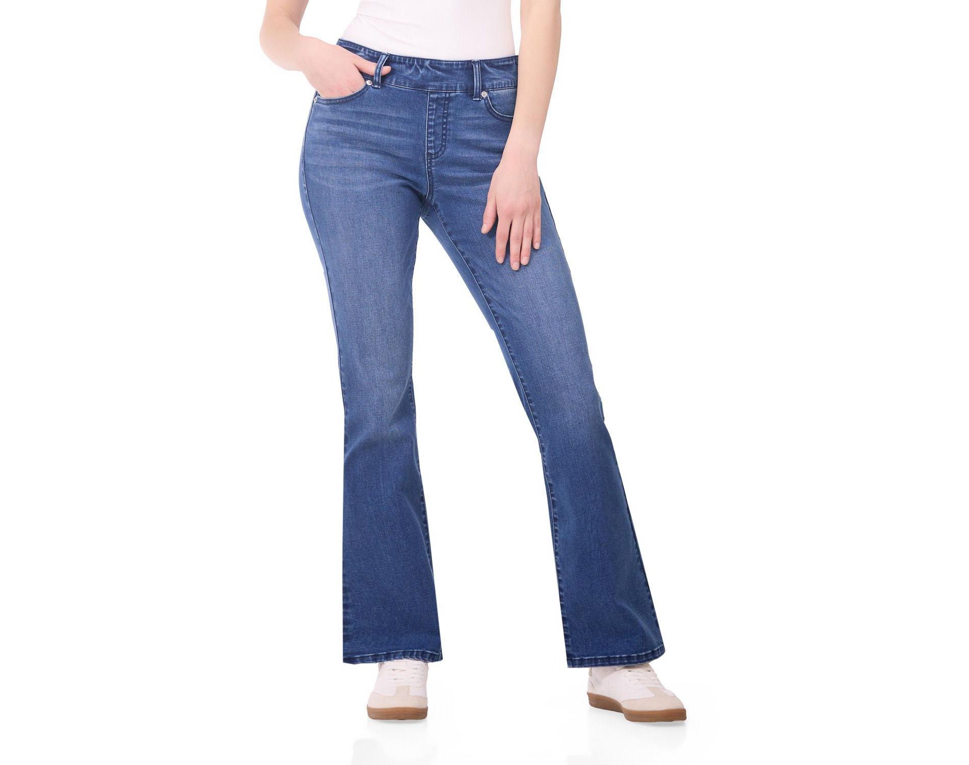 Rekkuna Women's Stretch Bootcut Jeans – Mid-Rise Pull-On Shaping Denim with Elastic Waistband and 5-Pocket Styling