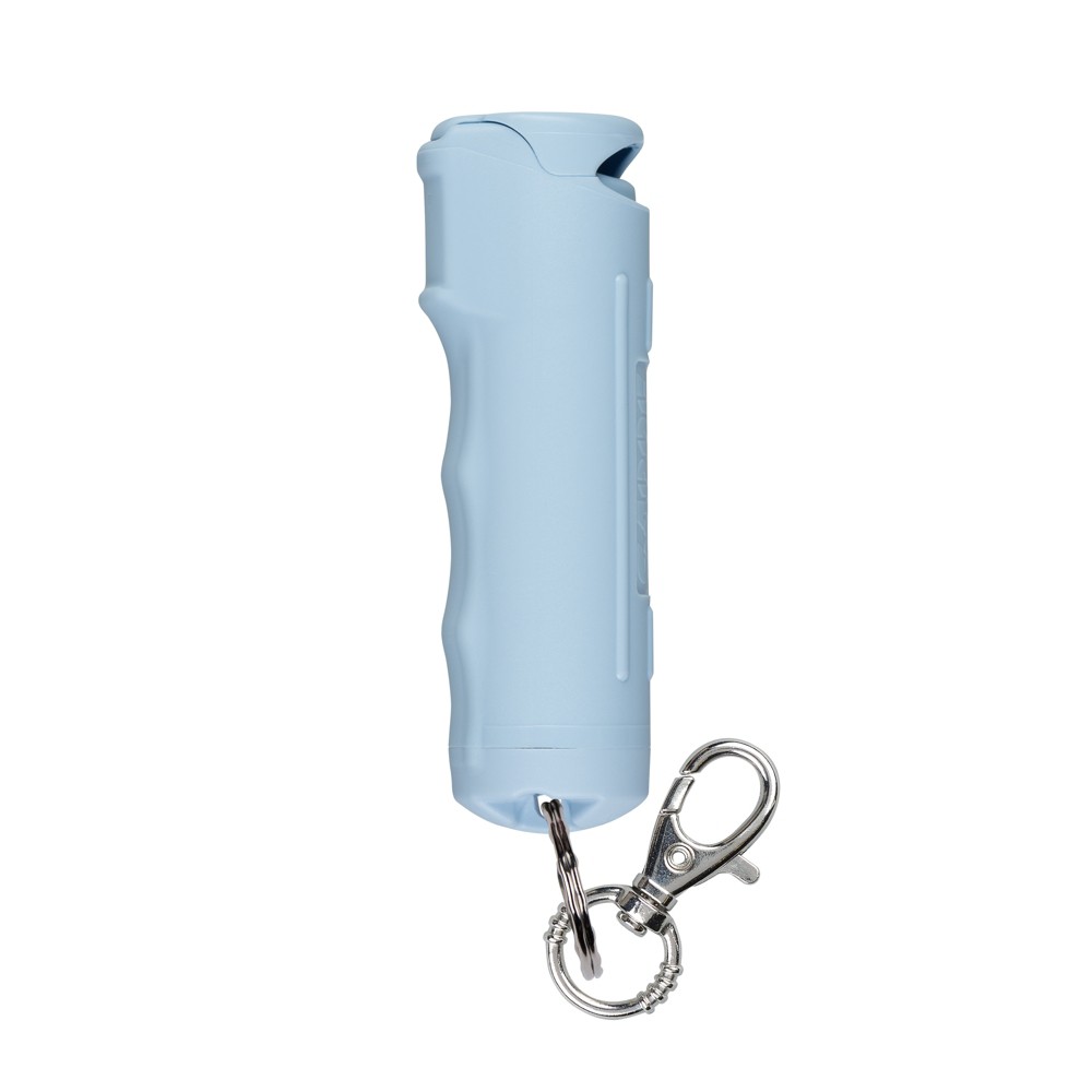 Sabre Fliptop Pepper Spray Chambray Blue: Compact Self-Defense for Women, Plastic, 3.7" Height, 0.54 oz