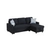 DOMETOUR Black Flannelette 2-Piece Couch Living Room Sofabed - 2 of 4