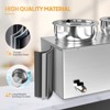 ROVSUN Commercial Soup Warmer, Electric Food Warmer Steam Table Countertop Bain Marie w/ Adjustable Temp, Lid and Tap for Buffet Restaurant - 3 of 4