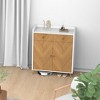 Racxily Wooden Shoe Cabinet, 4-Tier Shoe Rack Organizer with 2 Drawers/Doors - Stylish Herringbone Freestanding Storage for Entryway/Hallway - 3 of 4