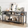 Homhougo 65'' TV Stand for TV up to 65 Inches, Entertainment Center with Open Storage Shelves Gray - 4 of 4
