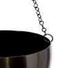 Set of 2 Round Modern Iron Hanging Planters Black - Olivia & May: Indoor Metal Ceiling-Mounted, No Drainage Holes - 4 of 4