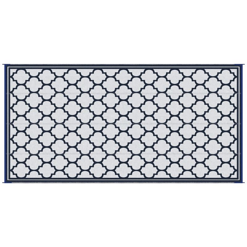 Outsunny Reversible Outdoor RV Rug, 9' x 12' Patio Floor Mat, Plastic Straw Rug for Backyard, Deck, Picnic, Beach, Camping, 4 of 7