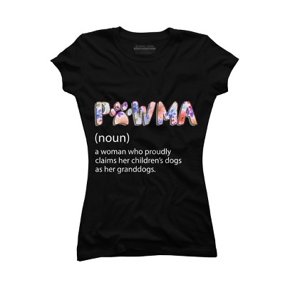 Junior's Design By Humans Grandmother Loves Grandogs Pawma By littlesenh1 T-Shirt