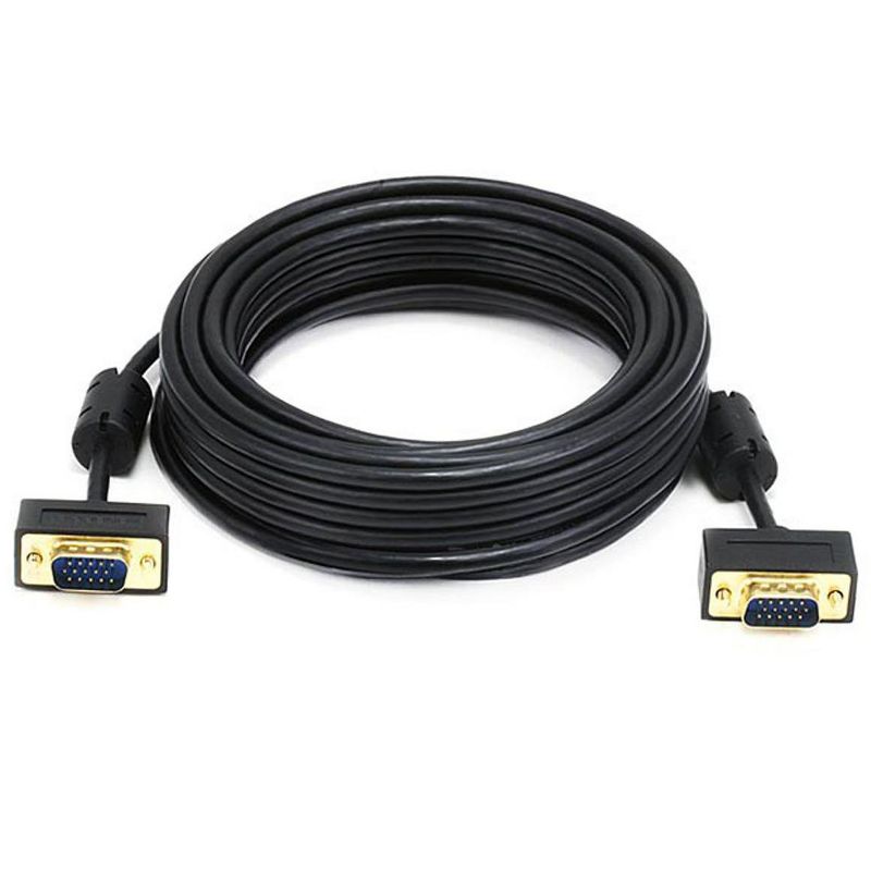 Monoprice Ultra Slim SVGA Super VGA Male to Male Monitor Cable - 25 Feet With Ferrites | 30/32AWG, Gold Plated Connector, 1 of 4