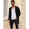 COOFANDY Men's Ruffle Shawl Collar Cardigan Open Front Lightweight Long Length Drape Cape Overcoat with Pockets - 4 of 4