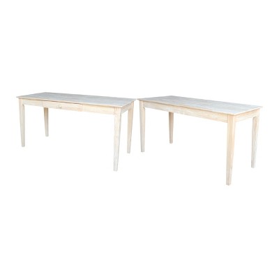 64" Unfinished Solid Wood Writing Desk with Drawer