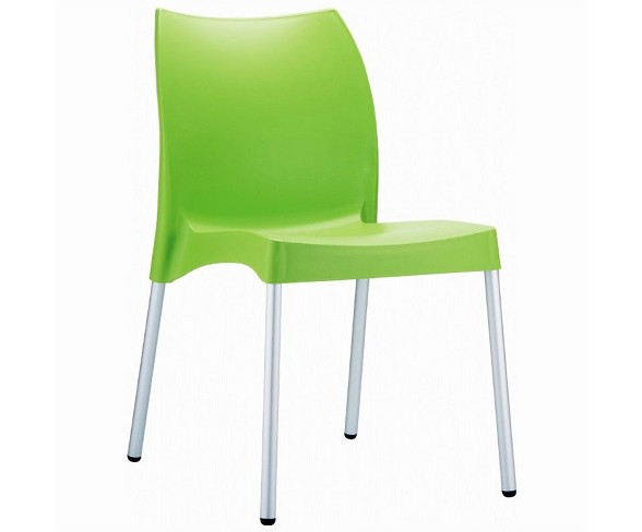 Vita Resin Outdoor Patio Dining Chair in Apple Green - Set of 2 - Compamia