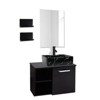 28 in. W x 19 in. D x 16 in. H Bathroom Vanity in Black with Sink and Black Solid Surface Top and Mirror - 2 of 4