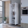 Gulches Tall Pantry Cabinet 5-Shelf Cupboard Storage Organizer with Metal Handles & Legs | Shelves:22.4"W X 11"D - 3 of 4