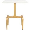 Zuo Clement Marble Side Table White & Gold - 3 of 4
