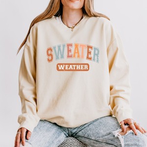 Simply Sage Market Varsity Sweater Weather Lightweight Garment Dyed Sweatshirt - 1 of 4