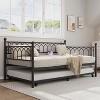 Twin Daybed with Trundle, Featuring Charging Station & LED Lights, Metal Frame Sofa Bed for Living Room, Bedroom, Guest Room. - 3 of 4