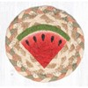 Earth Rugs Watermelon Printed Coaster – 5"x5" Braided Jute Square, Summer Fruit Kitchen Accent - 2 of 3