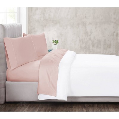 Blush Cotton Twin 2-Piece Solid Sheet Set