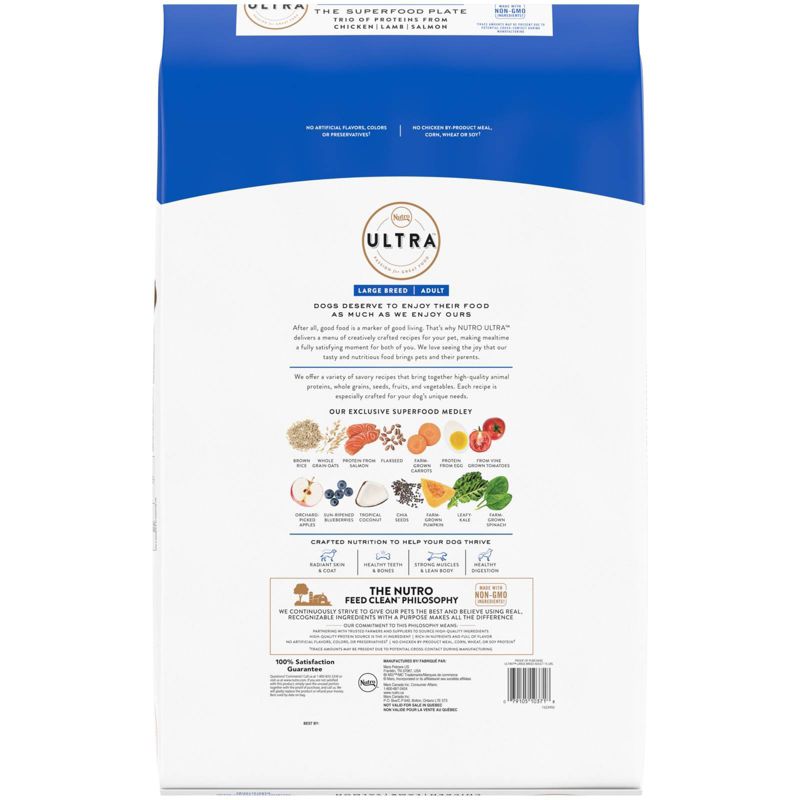 Nutro Ultra Superfood Plate Chicken, Lamb & Salmon Large Breed Adult Dry Dog Food, 3 of 8