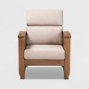 Charlotte Fabric Upholstered Wood 1 Seater Lounge Chair Taupe/Brown - Baxton Studio - image 2 of 4