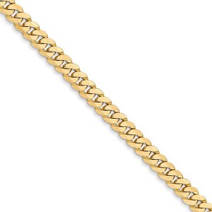 Black Bow Jewelry 3.2mm, 14k Yellow Gold, Solid Beveled Curb Chain Necklace - 1 of 4