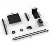 Aghana Digitals Modern 10" Square Matte Black Shower System Set with 2 Metal Handles, Recessed - 2 of 4