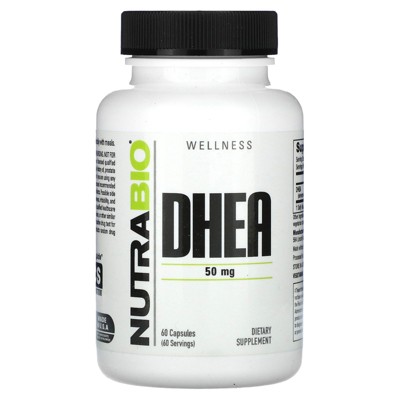 NutraBio DHEA, 50 mg, 60 Capsules