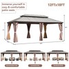 COWLOWN 12x18 All-Season Hardtop Gazebo, Rustproof Aluminum Frame, Vented Iron Roof, and Full Enclosure Curtains for Stylish Outdoor Living - 4 of 4
