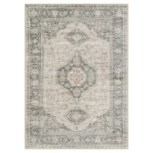 Lahome Persian Medallion Short Pile Velvet Rectangular Indoor Area Rug - 1 of 4