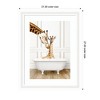 Kate and Laurel Mother and Baby Giraffe in Traditional Vintage Bathtub by Amy Peterson Framed Wall Art Print, 21 x 27, Oliver White Narrow - 2 of 4