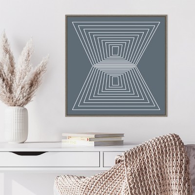 Sylvie Greywash Framed Abstract Canvas Wall Art, 22 x 22 Inches