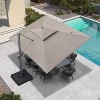 PURPLE LEAF Outdoor Cantilever Umbrella with Base Large Patio Umbrella Windproof Heavy Duty Hanging Offset Umbrella for Garden Outdoor Pool - 2 of 4