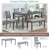 6-Piece Dining Set with Rectangular Wooden Table, 4 Upholstered Chairs and a Bench - 3 of 4
