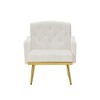 PAGED Velvet Accent Chairs,Tufted Arm Chair with Metal Legs,Comfy Chairs for Living Room,Bedroom - 2 of 4