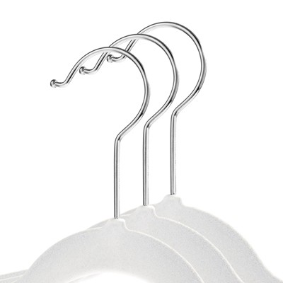 Casafield 50-Pack Ivory Velvet Kid's Hangers with Chrome Hooks